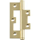 Tradco Hirline hinge showing metallic finish and mounting mechanism, designed for durable door or furniture installation.