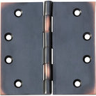 Tradco fixed pin hinge showing metal hinge with pin and mounting plates, used for doors or cabinets.