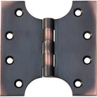 Tradco Shutter Parliament Hinge showing metal hinge with mounting plates and decorative design for window shutters.
