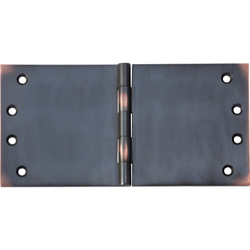 Tradco broad butt hinge showing a sturdy metal hinge with multiple screw holes for door or cabinet installation