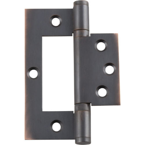 Tradco Hirline hinge showing a durable metal hinge with a smooth finish, designed for furniture or cabinetry applications