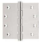 Tradco ball bearing hinge showing polished metal surface and multiple knuckles for smooth door operation