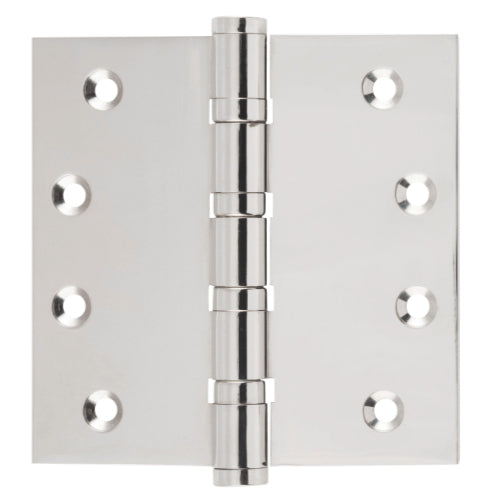 Tradco ball bearing hinge showing polished metal surface and multiple knuckles for smooth door operation