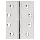 Tradco fixed pin hinge showing metal construction and mounting holes, used for door or furniture applications.
