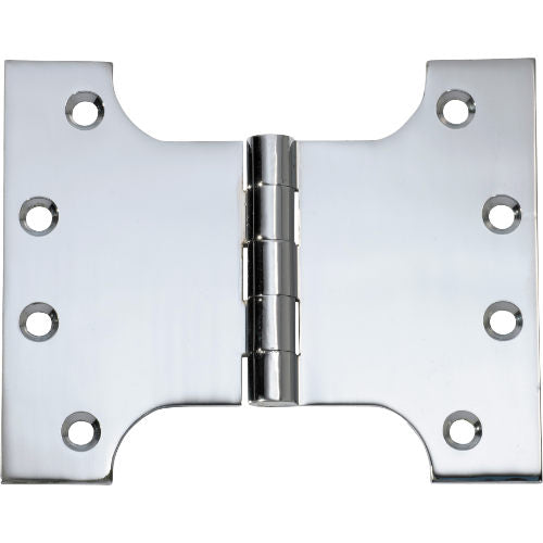 Tradco Shutter Parliament Hinge Chrome Plated H100xW125xT4mm in Chrome Plated