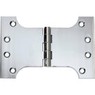 Tradco Shutter Parliament Hinge showing metal hinge with mounting plates for window shutters or doors