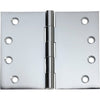 Hinge Broad Butt Chrome Plated H100xW125xT4mm in Chrome Plated