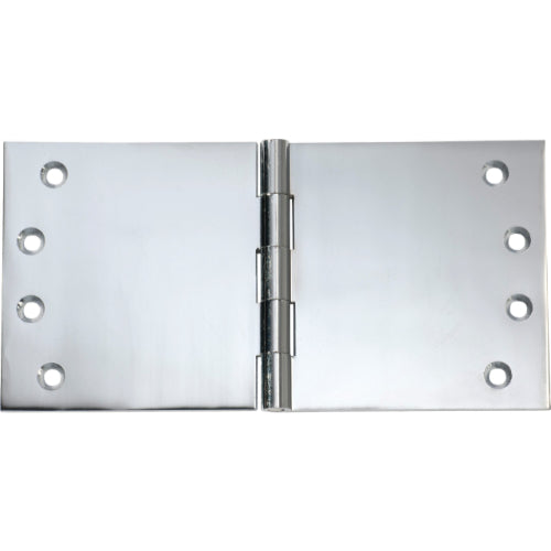 Tradco broad butt hinge showing a sturdy metal hinge with multiple screw holes for door or furniture installation.