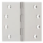 Tradco fixed pin hinge showing metal construction and mounting holes, used for durable door and window applications.