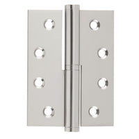Left hand Tradco Lift Off Hinge showing metal hinge with mounting plates for door or window installation.
