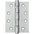 Tradco ball bearing hinge showing metal construction and mounting plates, designed for smooth door operation and durability