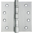 Tradco ball bearing hinge showing metal construction and smooth pivot mechanism for doors or cabinets.