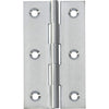 Hinge Fixed Pin Satin Chrome H89xW50xT2.5mm in Satin Chrome