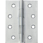 Tradco fixed pin hinge showing metal construction and mounting holes for durable door or window installation.