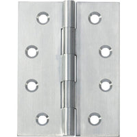 Tradco fixed pin hinge showing metal construction and mounting holes for durable door or window installation.