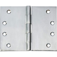 Tradco broad butt hinge showing metal construction and multiple screw holes for durable door or cabinet mounting.