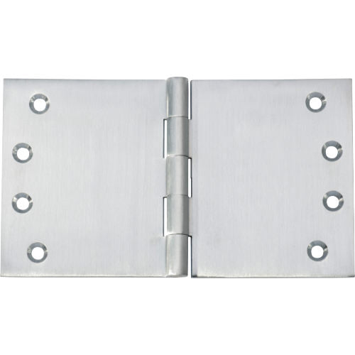 Tradco broad butt hinge showing a sturdy metal hinge with multiple screw holes for door or cabinet installation.
