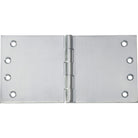 Tradco broad butt hinge with metal construction, showing the hinge’s detailed design and sturdy mounting plates for doors.