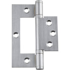 Tradco Hirline hinge showing metal construction and mounting holes for door or furniture installation.