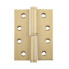 Right hand Tradco Lift Off Hinge showing metal hinge with mounting plates and pin in a close-up view.