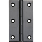 Tradco fixed pin hinge with durable metal construction, showcasing the hinge's pin and mounting plates in a close-up view.