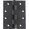Hinge Fixed Pin Matt Black H100xW75xT3mm in Matt Black