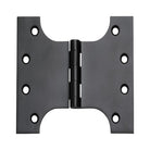 Tradco Shutter Parliament Hinge showing metal hinges with mounting plates for window shutters or doors.