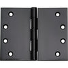 Hinge Broad Butt Matt Black H100xW125xT4mm in Matt Black