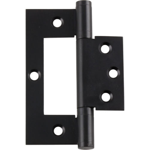 Tradco Hirline hinge with durable metal construction, showcasing its sleek design and sturdy mounting.