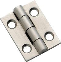 Cabinet Hinge Fixed Pin Satin Chrome H25xW22mm in Satin Chrome