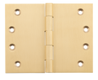 Tradco broad butt hinge with durable metal construction, showing its sturdy design and polished finish for cabinet or door applications.