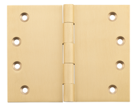 Tradco broad butt hinge with durable metal construction, showing its sturdy design and polished finish for cabinet or door applications.