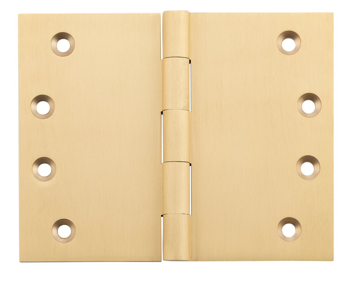 Hinge Broad Butt Satin Brass H100xW125xT4mm in Satin Brass