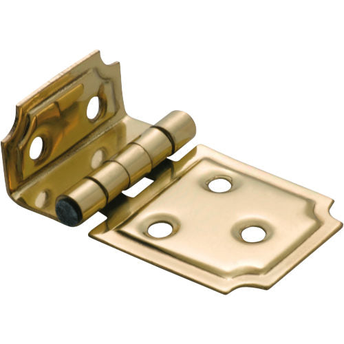 Tradco square offset hinge with a metal finish, showing the hinge's detailed design and mounting plates.