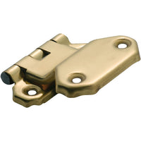 Tradco fold over offset hinge showing metal construction and hinge mechanism for cabinet or furniture doors.