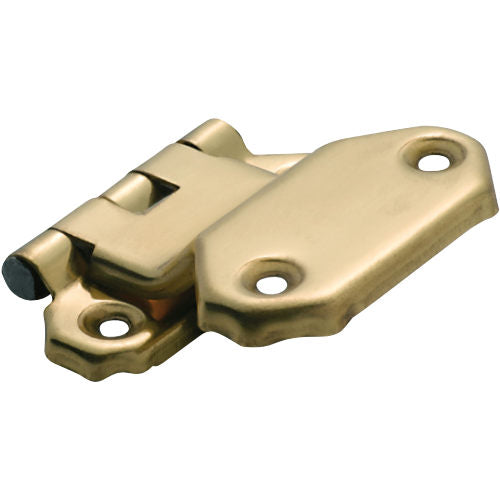 Tradco fold over offset hinge showing metal construction and hinge mechanism for cabinet or furniture doors.
