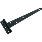 Tradco iron strap hinge showing sturdy metal construction and rustic finish, suitable for doors and gates.