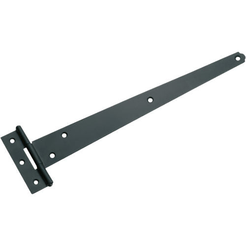 Tradco iron strap hinge showing rustic metal finish and sturdy mounting plates for durable door or gate installation.