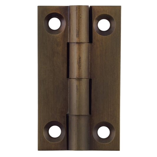 Cabinet Hinge Fixed Pin Antique Brass H38xW22mm in Antique Brass