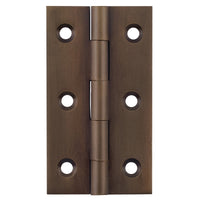 Cabinet Hinge Fixed Pin Antique Brass H63xW35mm in Antique Brass