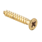 Tradco solid brass hinge screws, 25mm L25mm, 8 gauge, designed for durable door and furniture hinges.