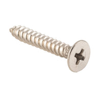 Solid brass Tradco hinge screws, 25mm length, 8 gauge, designed for durable door or furniture hinges.