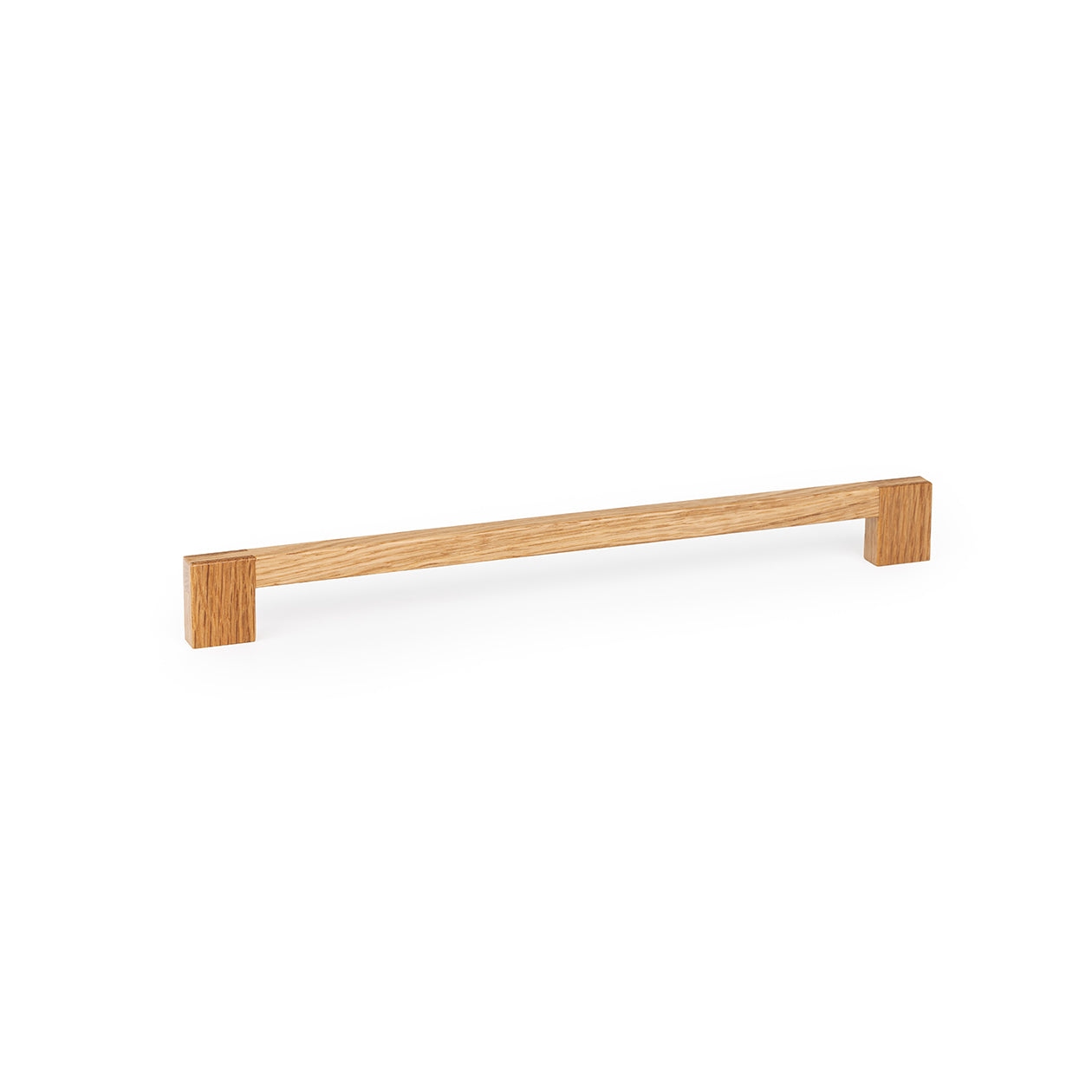 Momo HAKO timber cabinet pull handle in oak wood finish, featuring a sleek, modern design for kitchen or furniture drawers