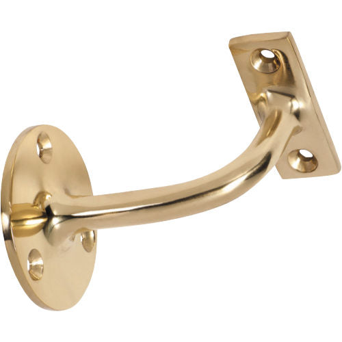 Tradco handrail brackets in a sturdy metal finish, designed for secure mounting of handrails on walls or staircases.