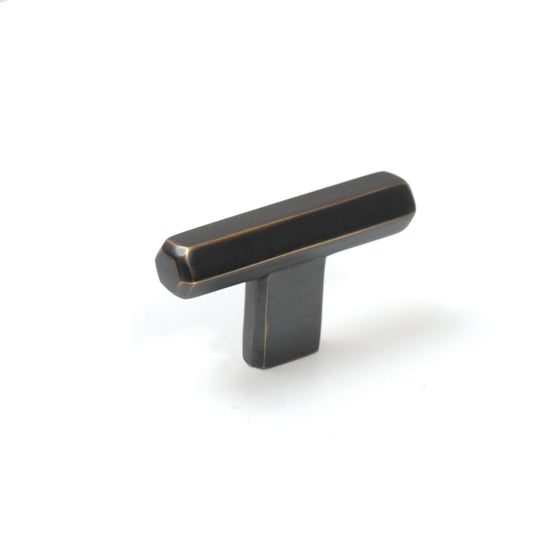 HENDRIX T KNOB 60MM ANTIQUE BRASS in Antique Brass