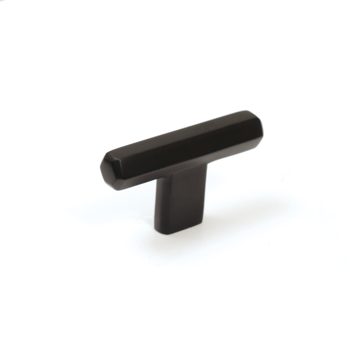 Momo HENDRIX cabinet T-pull handle in matte black finish, showing a sleek, modern design for furniture drawers and doors.