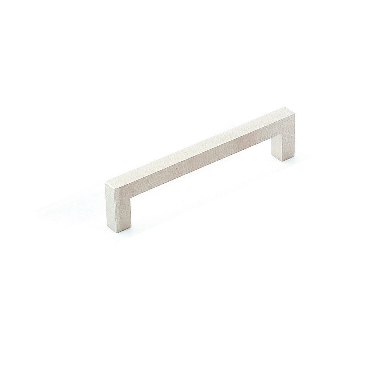 Momo Sevilla cabinet pull handle in brushed nickel finish, showcasing sleek curved design for furniture or cabinetry.