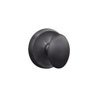 N2LOK Uovo door knob in matte black finish, featuring modern design and sleek hardware for interior door use.