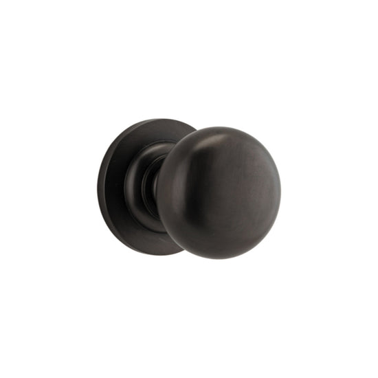 Door Knob Cambridge Round Rose Concealed Fix Signature Brass D54xP67mm BP58mm in Signature Brass