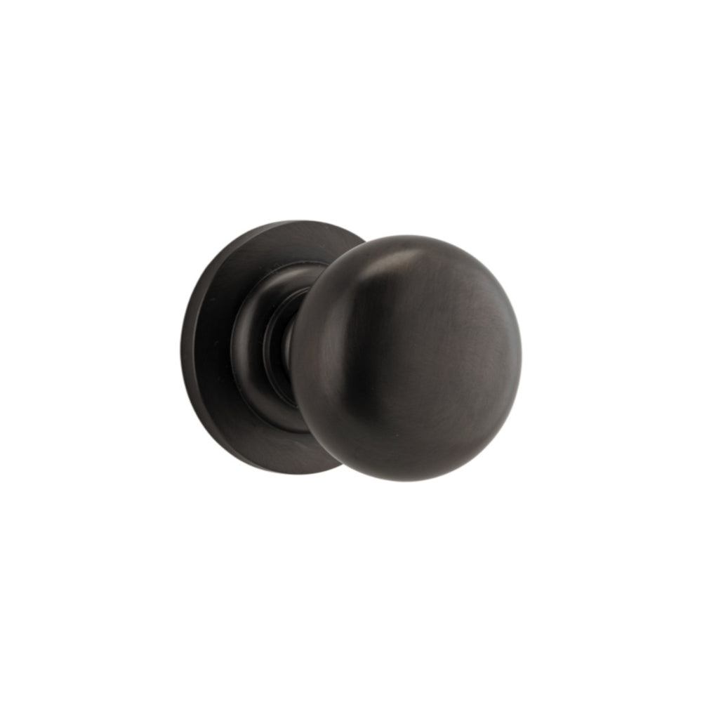 Door Knob Cambridge Round Rose Concealed Fix Signature Brass D54xP67mm BP58mm in Signature Brass